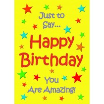 Birthday Greeting Card (Yellow, Just to Say)