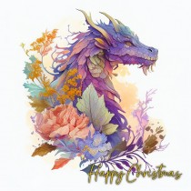 Watercolour Art Gothic Fantasy Dragon Christmas Card (Design 3)