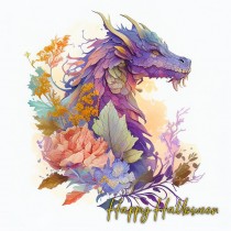 Watercolour Art Gothic Fantasy Dragon Halloween Card (Design 3)