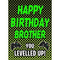 Gamer Birthday Card For Brother (Levelled Up)