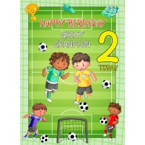 Kids 2nd Birthday Football Card for Great Grandson