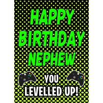 Gamer Birthday Card For Nephew (Levelled Up)