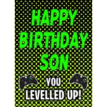 Gamer Birthday Card For Son (Levelled Up)