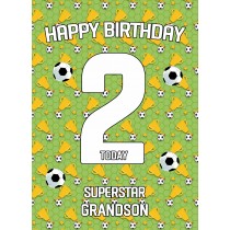 2nd Birthday Football Card for Grandson