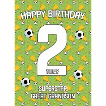 2nd Birthday Football Card for Great Grandson