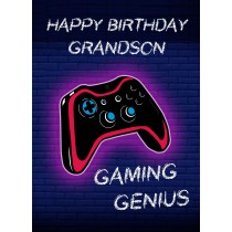 Gamer Birthday Card For Grandson (Gaming Genius)