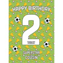 2nd Birthday Football Card for Cousin