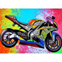 Motorbike Superbike Colourful Art Blank Greeting Card
