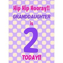 Granddaughter 2nd Birthday Card (Purple Spots)