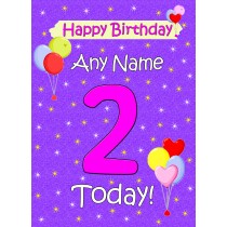 Personalised 2nd Birthday Card (Lilac)