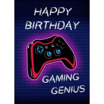Birthday Greeting Card (Gamer Gaming Genius)
