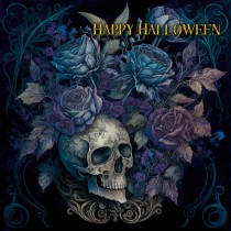 Gothic Art Fantasy Skull Halloween Card (Design 9)