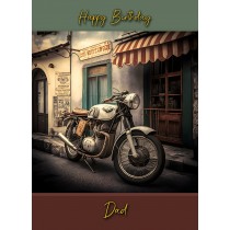 Classic Vintage Motorbike Birthday Card for Dad