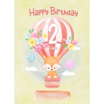 Kids 2nd Birthday Card for Granddaughter (Fox)