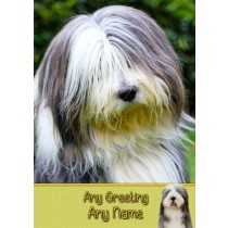 Personalised Bearded Collie Card