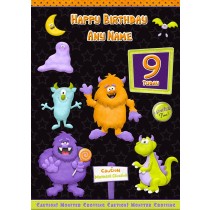Personalised Kids Monster Birthday Card
