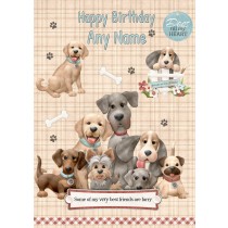 Personalised Kids Cartoon Dogs Birthday Card