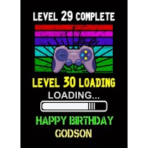 Godson 30th Birthday Card (Gamer, Design 2)