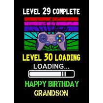 Grandson 30th Birthday Card (Gamer, Design 2)