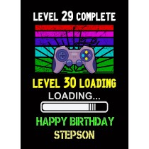 Stepson 30th Birthday Card (Gamer, Design 2)