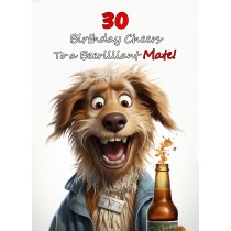 Mate 30th Birthday Card (Funny Beerilliant Birthday Cheers)