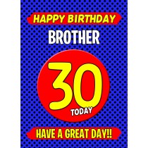 Brother 30th Birthday Card (Blue)