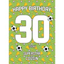 30th Birthday Football Card for Cousin