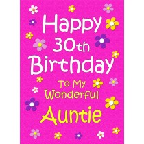 Auntie 30th Birthday Card (Pink)