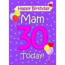 Mam 30th Birthday Card (Lilac)