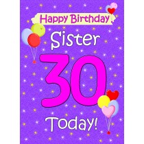 Sister 30th Birthday Card (Lilac)