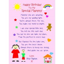 Personalised 'from The Kids' Poem Verse Birthday Card (Special Mammy, from Son)