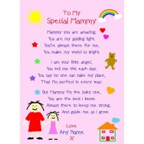 Personalised 'from The Kids' Poem Verse Greeting Card (Special Mammy, from Daughter)