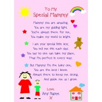 Personalised 'from The Kids' Poem Verse Greeting Card (Special Mammy, from Son)