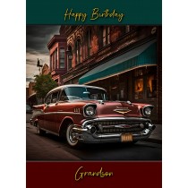 Classic Vintage Car Birthday Card for Grandson