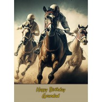 Horse Racing Birthday Card for Grandad