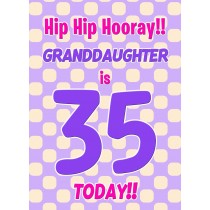 Granddaughter 35th Birthday Card (Purple Spots)