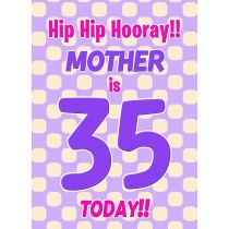 Mother 35th Birthday Card (Purple Spots)