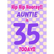 Auntie 35th Birthday Card (Purple Spots)