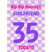 Girlfriend 35th Birthday Card (Purple Spots)