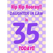 Daughter in Law 35th Birthday Card (Purple Spots)