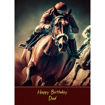 Horse Racing Birthday Card for Dad