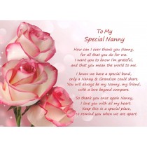 Poem Verse Greeting Card (Special Nanny, from Grandson)
