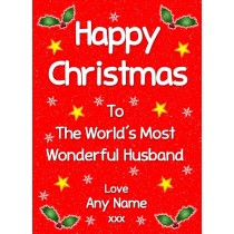 Personalised 'Husband' Christmas Greeting Card