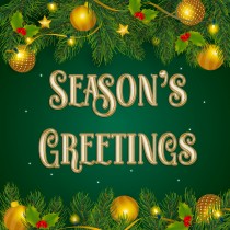 Christmas Card (Green, Season's Greetings)