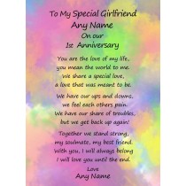 Personalised Romantic Anniversary Card (Special Girlfriend, Any Year)