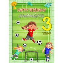Kids 3rd Birthday Football Card for Granddaughter