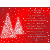 Christmas Poem Verse Greeting Card (Special Nan, from Granddaughter)