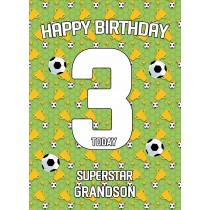 3rd Birthday Football Card for Grandson