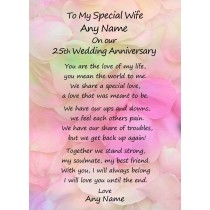 Personalised Romantic Wedding Anniversary Card (Special Wife, Any Year)