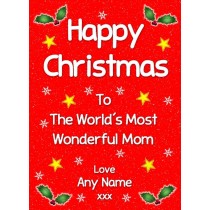Personalised 'Mom' Christmas Greeting Card